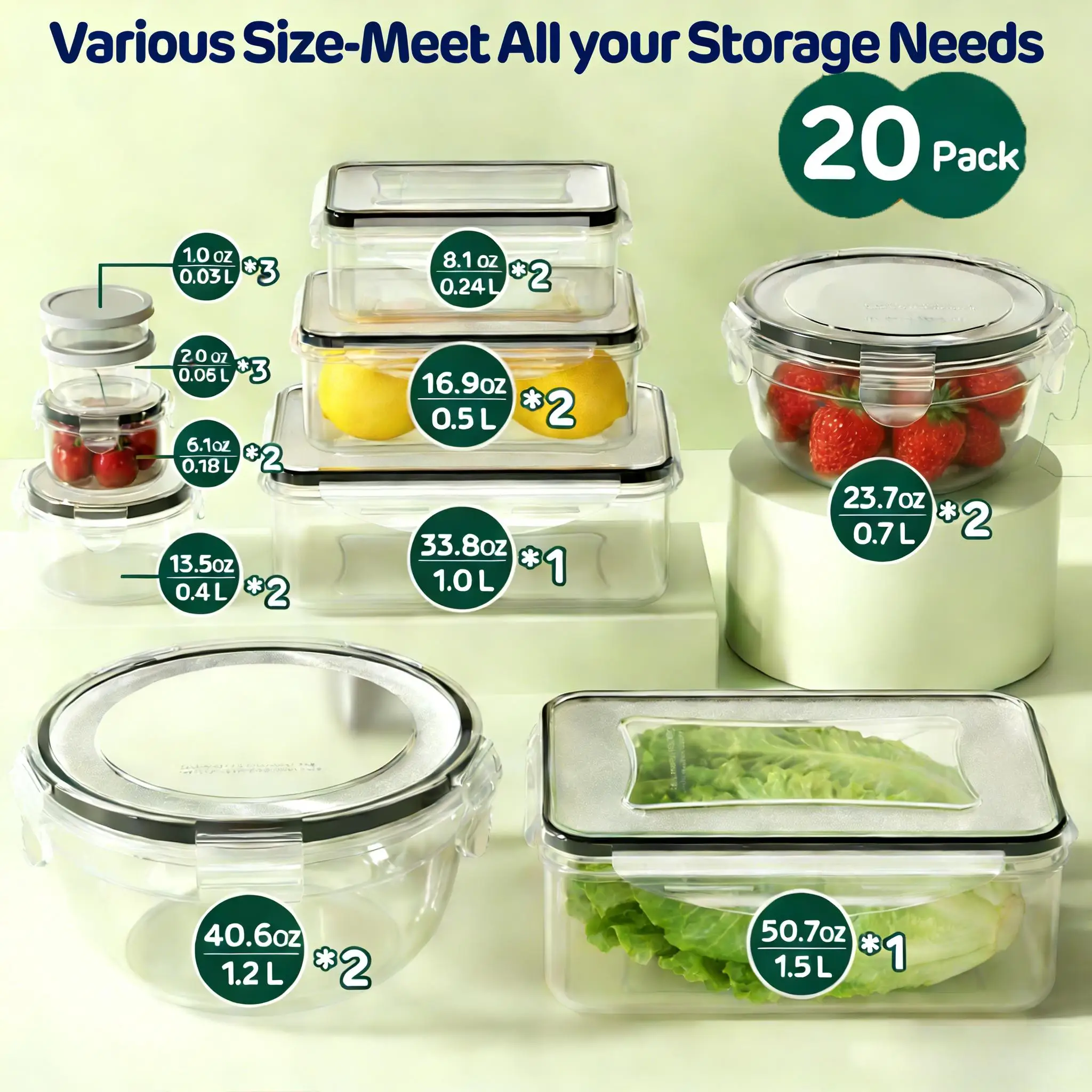 Ensemble de grands contenants  - Meal Prep Kitchen avis et prix